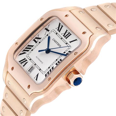 cartier santos 100 rose gold replica|santos 100 cartier price.